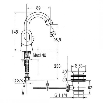 Смеситель для биде Jacob Delafon Galeo E73920-CP, хром