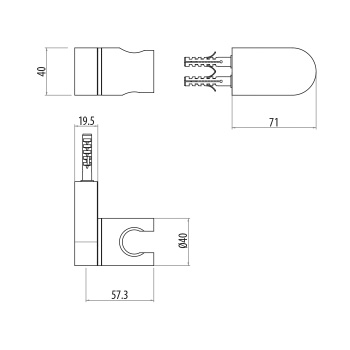 Держатель для душа Gattoni Pd, хром 1404500C0cr
