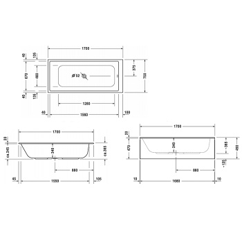 DURAVIT Ножки  с боковой длиной&amp;gt; 1500 мм