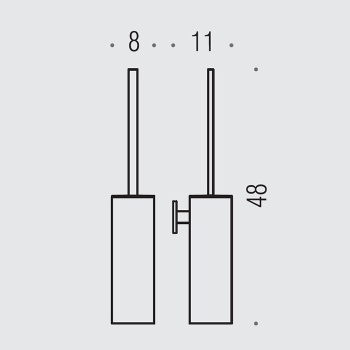 Туалетный ёршик Colombo Look подвесной, пластик, пластик, PVD Vintage матовый B1607.VM