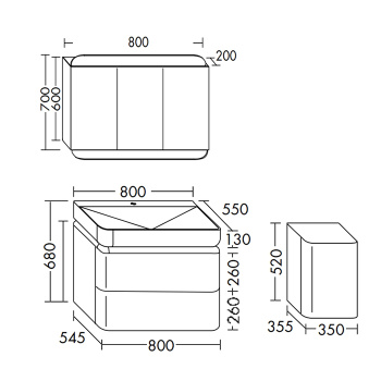 Burgbad B.ME Комплект мебели 80х55х68cм., подвесной, 2 ящика, раковина белая матовая, с 1 отв., 1 шкафчик, цвет: белый матовый UHFK035RF5981G0259