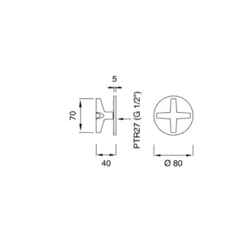 Смеситель для ванны CЕА Design Cross TRM 11 S с термостатом сталь
