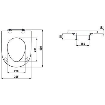 Laufen Pro Сиденье без крышки, &laquo;без барьера&raquo;, с усиленными петлями и заглушками, белый