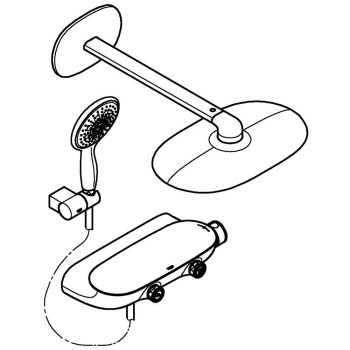 Душевая система GROHE Rainshower SmartControl 360 MONO с термостатическим смесителем, без встраиваем