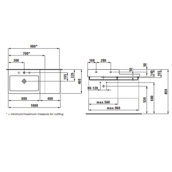 Laufen Living City Раковина 1000х460х140мм с 1 отв. под смеситель, цвет: белый