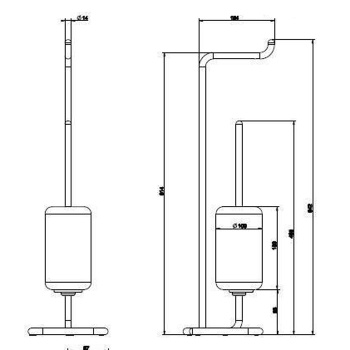 Стойка для туалета Gessi Goccia 38068.099 Black Xl