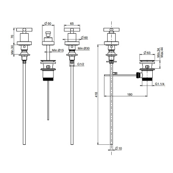 Смеситель для биде Fima Carlo Frattini Maxima на 3 отверстия F5322CR