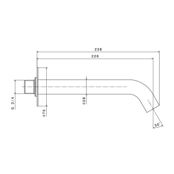 Излив для ванны настенный Newform X-steel 316 226, PVD Brushed gun metal 29482X.59.064
