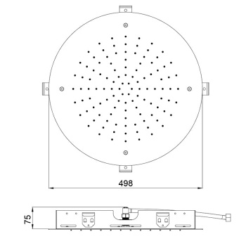 Верхний душ круглый Almar Round 498, нерж сталь, gun metal brushed pvd E044047.GM