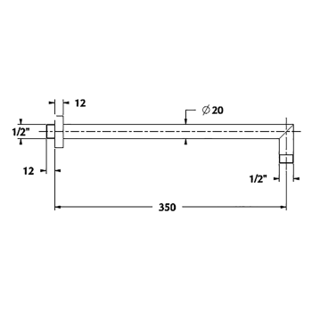 Держатель верхнего душа настенный Cisal Cherie L350, хром DS01338021