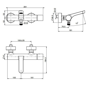 Смеситель для ванны внешнего монтажа Fima Carlo Frattini Nomos Go хром F4164/1CR