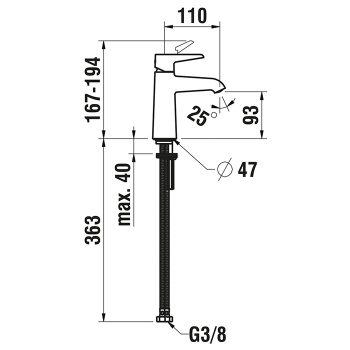 Смеситель для раковины Laufen Val HF901702100000 хром