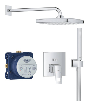Готовый комплект для ванной комнаты GROHE Eurocube, с верхним душем Tempesta 250 Cube, хром 25239000
