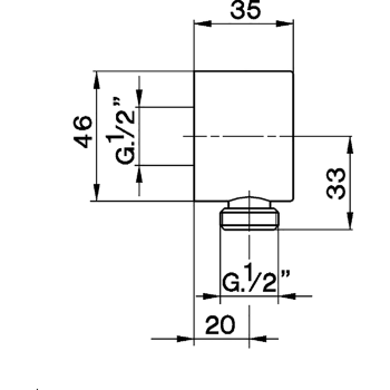 Вывод из стены для душевого шланга Cisal Shower хром DS01730021