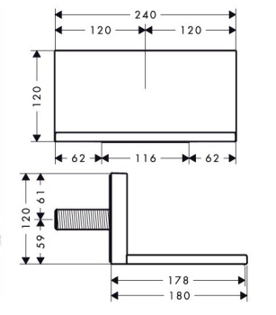 Axor ShowerHeaven Излив с ливневым потоком, внешняя часть, ¾’, цвет: хром 10942000