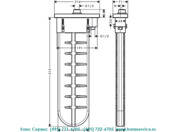 Hansgrohe 28 010 990 sBox Square Внешняя часть с прямоугольной розеткой