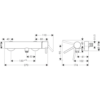 Axor Starck Смеситель для душа, настенный, цвет: шлифованный никель 10611820