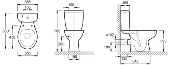 Чаша унитаза-компакта Jacob Delafon Brive E4380-00