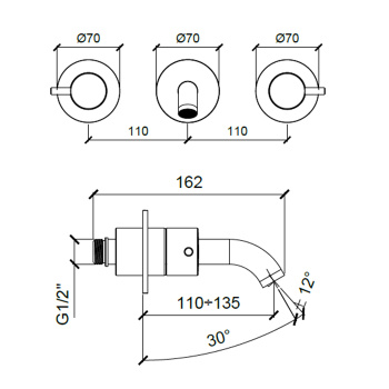 Смеситель для раковины Almar E210055.CR хром