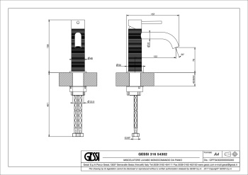 Смеситель для раковины Gessi 54302.708 медь