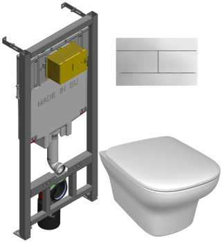 Унитаз с инсталляцией Jacob Delafon Vox E21746RU-00 кнопка хром