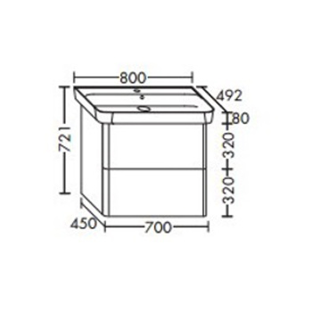 Burgbad Iveo Комплект мебели подвесной, с раковиной 800х492х721, цвет: белый глянец SFEN080F2833G0161C0001*1
