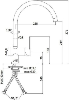 Смеситель для кухни Paffoni Ringo RIN180BO