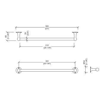 Полотенцедержатель Devon&Devon New York 38.5 хром NY109CR