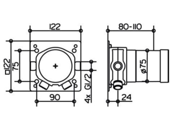 Встраиваемая часть Keuco Ixmo 59553000070 смесителя c термостатом