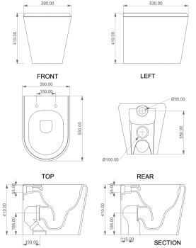 Чаша напольного унитаза GSG Ceramic Design Cruise CRWC01000 белый глянцевый