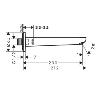 Излив, Hansgrohe, Rebris S, цвет-хром