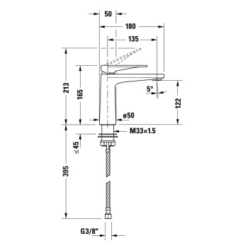 Duravit  TulumСмеситель для раковины однорычажный, цвет черный матовый
