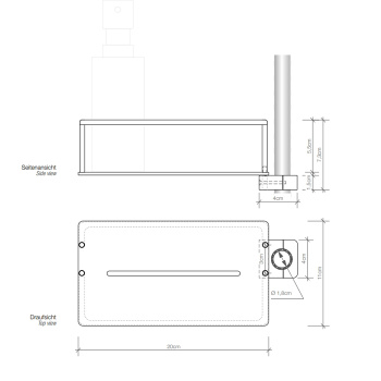 Полочка Decor Walther DSK 20 20x11x6см для душевой стойки (17-22мм), хром 848300
