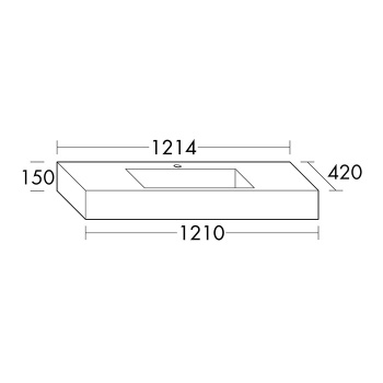 Burgbad Crono Раковина 121x42 см, 1 отв., цвет: белый MWDT121C0001*1