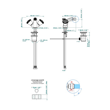 Смеситель для биде THG Hirondelles Platinum Stamped A4K-A02-3202 хром