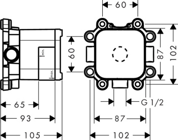 Axor Скрытая часть для верхнего душа AXOR LampShower 1jet с держателем, дизайн Nendo, и верхнего душа AXOR 240 2jet с держателем, дизайн Front 26909180