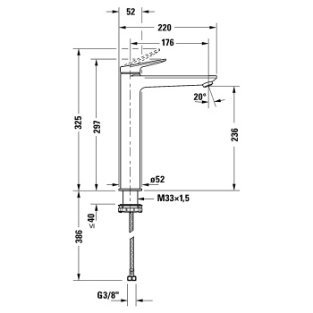 Смеситель для раковины Duravit Circle Xl WA1040002C46 черный
