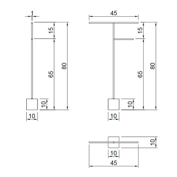 Полотенцедержатель напольный Antonio Lupi Bivio 80см., база из мрамора Carrara satinato, Satin steel finish А0002457106