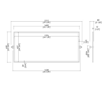 Зеркало настенное поворотное Devon&Devon New York 150хh65 хром NY123CR