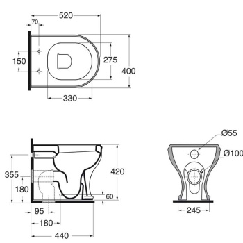 Сиденье для унитаза Azzurra Charme, белый/шарниры золото CHA1800/F bi/oro