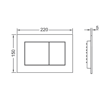 TECEnow Панель смыва унитаза для системы двойного смыва, цвет Графит металлик