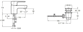 Смеситель для раковины Jacob Delafon July E98258-CP хром