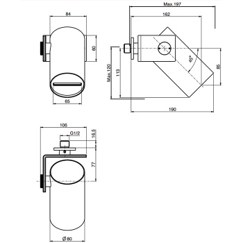 Верхний душ Fima Carlo Frattini Soffioni 8, настенный, чёрный матовый F5919NS
