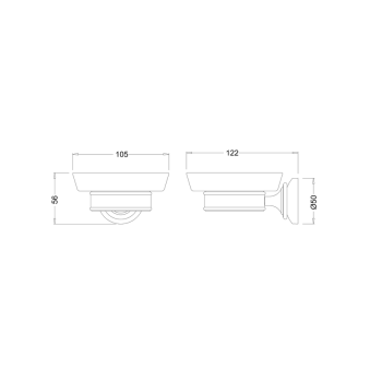 Мыльница Burlington RA51 хром/белый
