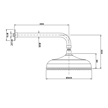 Верхний душ Nicolazzi Anticalcare круглая с креплением со стены MINIMALE D. 300 5704CR30