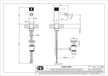 Смеситель для биде Gessi Inciso 58007.030 Copper PVD