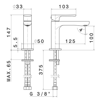 Смеситель для раковины Kerama Marazzi Ole 69412KM.M0.071 золото