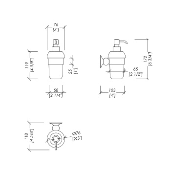 Дозатор для жидкого мыла Devon&Devon New York держатель и помпа светлое золото NY130OT