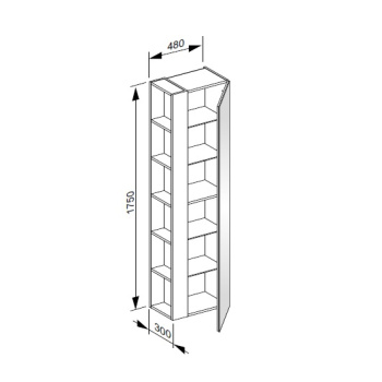 Шкаф-пенал Keuco Plan 48 32931290002 инокс матовый петроль