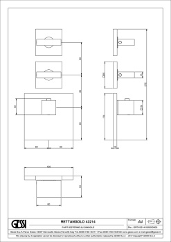 Скрытая часть смесителя Gessi Rettangolo 43214.031 Chrome